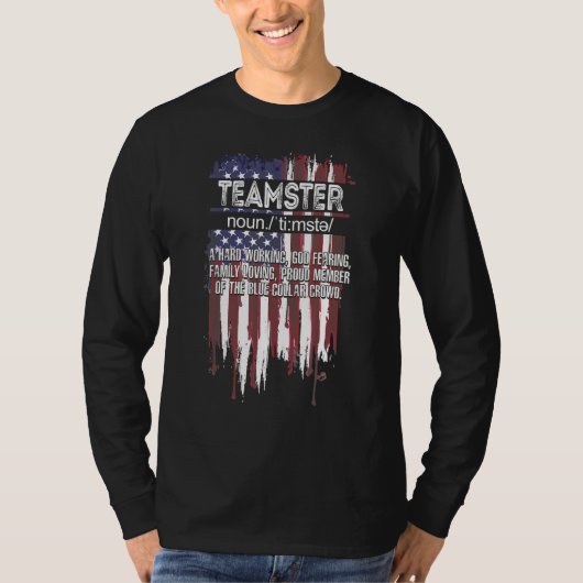 American Flag Teamster Definition Vaderdag T-shirt (Voorkant)
