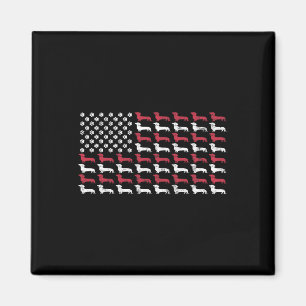 American Flag Teckel Patriottische Hond Mannen Vro Magneet