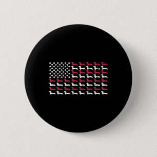 American Flag Teckel Patriottische Hond Mannen Vro Ronde Button 5,7 Cm