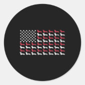 American Flag Teckel Patriottische Hond Mannen Vro Ronde Sticker (Voorkant)
