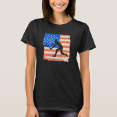 American Flag Tennis Player Funny US Sports Lover  T-shirt (Voorkant)