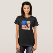 American Flag Tennis Player Funny US Sports Lover  T-shirt (Voorkant volledig)