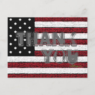 American Flag Thank You Briefkaart (grijs)