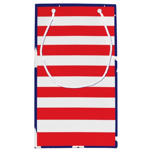 American Flag Theme Gift Bag Red White en Blue Klein Cadeauzakje (Achterkant)