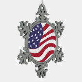 AMERICAN FLAG TIN SNEEUWVLOK ORNAMENT (Links)