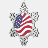 AMERICAN FLAG TIN SNEEUWVLOK ORNAMENT (Rechts)