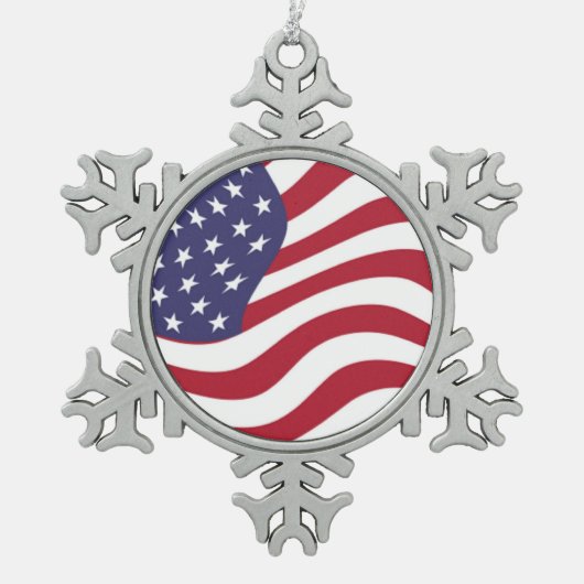 AMERICAN FLAG TIN SNEEUWVLOK ORNAMENT (Voorkant)