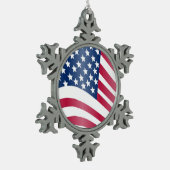 AMERICAN FLAG TIN SNEEUWVLOK ORNAMENT (Links)