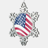 AMERICAN FLAG TIN SNEEUWVLOK ORNAMENT (Rechts)