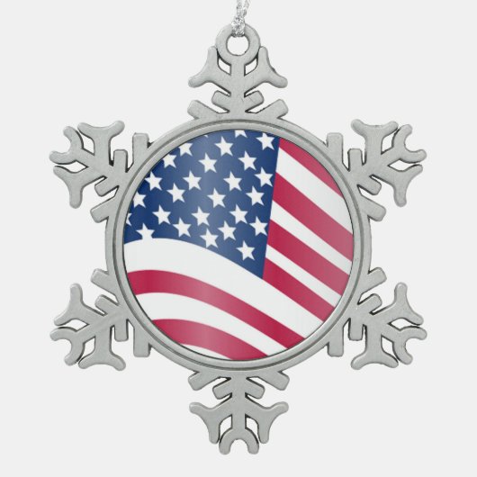 AMERICAN FLAG TIN SNEEUWVLOK ORNAMENT (Voorkant)
