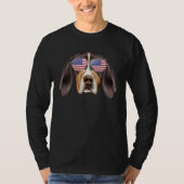 American Flag Treeing Walker Coonhound Dog America T-shirt (Voorkant)