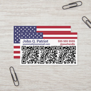 American Flag Triple QR Code Visitekaartje