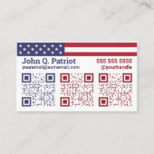 American Flag Triple QR Code Visitekaartje (Voorkant)