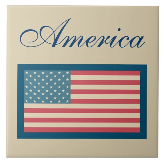 American Flag Trivet Tegel Tegeltje (Voorkant)