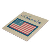 American Flag Trivet Tegel Tegeltje (Zijkant)
