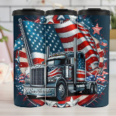 American Flag Truck Patriotic Emblem Thermosbeker