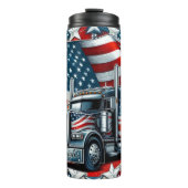 American Flag Truck Patriotic Emblem Thermosbeker (Voorkant)