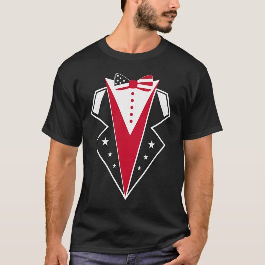 American Flag Tuxedo Fourth 4th of July American F T-shirt (Voorkant)