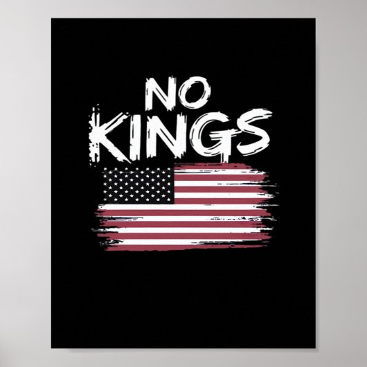 American Flag Upside Down Distress No Kings Long F Poster (Voorkant)