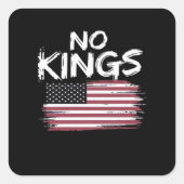 American Flag Upside Down Distress No Kings Long F Vierkante Sticker (Voorkant)