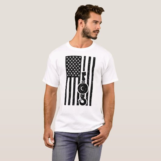 AMERICAN FLAG US FLAG Crane Operator Towing Truck T-shirt (Voorkant volledig)