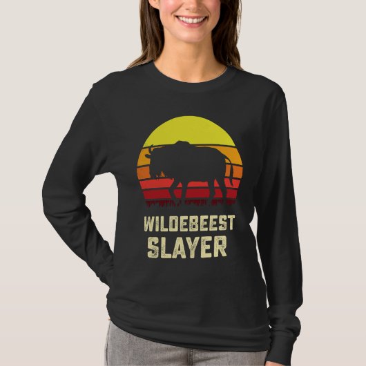 American Flag USA Blue Wildebeest Gnu Antelope Hun T-shirt (Voorkant)