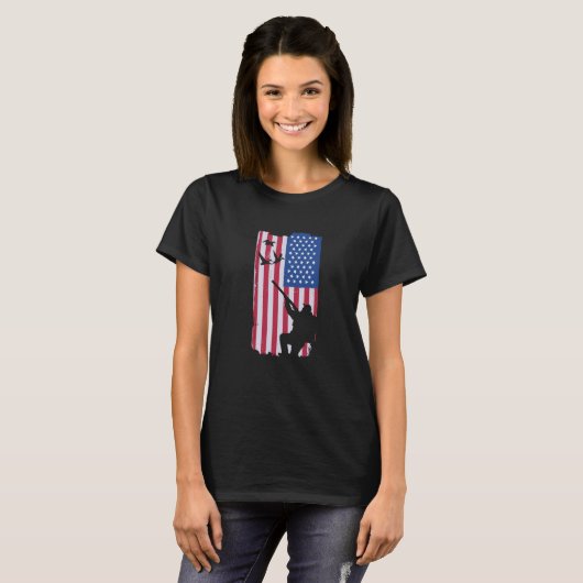 American Flag Usa Duck hunting T-shirt (Voorkant volledig)