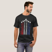 American Flag USA Fighter jets for 4th of July T-shirt (Voorkant volledig)