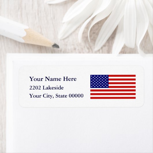 American Flag USA Return Address Label (Insitu)