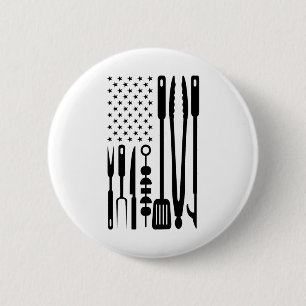 American Flag Utensil BBQ Tools Griller Pitmaster Ronde Button 5,7 Cm