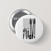 American Flag Utensil BBQ Tools Griller Pitmaster Ronde Button 5,7 Cm (Voorkant /achterkant)