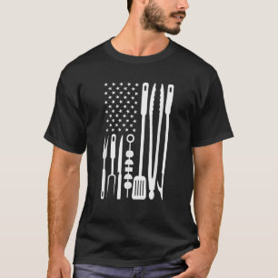 American Flag Utensil BBQ Tools Griller Pitmaster T-shirt