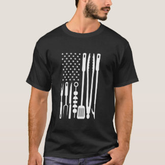 American Flag Utensil BBQ Tools Griller Pitmaster T-shirt