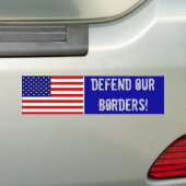 American Flag, VERDEDIG ONZE GRENZEN! Bumpersticker (Op auto)