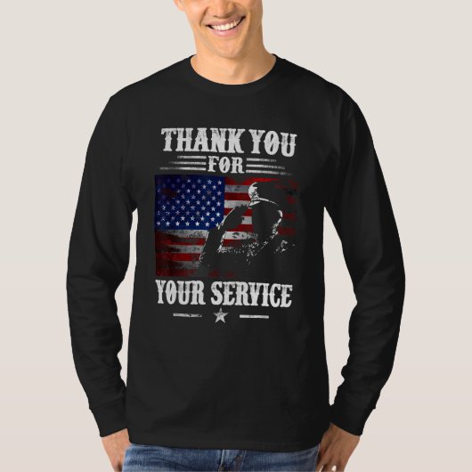 American Flag Veteran Day  Thank You Veterans  Vin T-shirt (Voorkant)