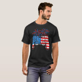 American Flag Video Game Controller Happy 4th of J T-shirt (Voorkant volledig)