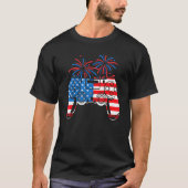 American Flag Video Game Controller Happy 4th of J T-shirt (Voorkant)