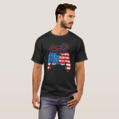 American Flag Video Game Controller Happy 4th of J T-shirt (Voorkant volledig)