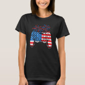 American Flag Video Game Controller Happy 4th of J T-shirt (Voorkant)