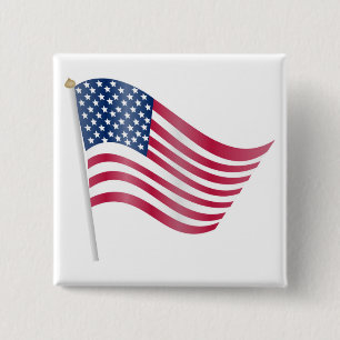 AMERICAN FLAG VIERKANTE BUTTON 5,1 CM
