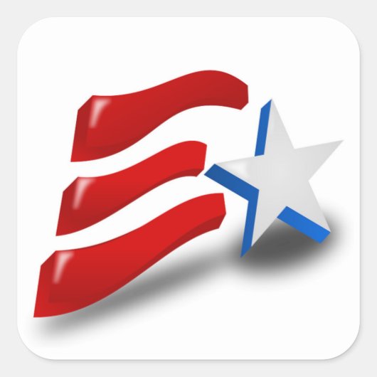 AMERICAN FLAG VIERKANTE STICKER (Voorkant)