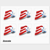 AMERICAN FLAG VIERKANTE STICKER (Vel)
