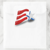 AMERICAN FLAG VIERKANTE STICKER (Tas)