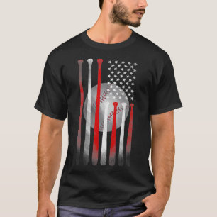 American Flag Vintage Baseball Flag Dad Mom Tee T-shirt