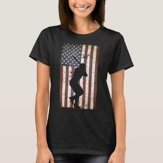 American Flag Vintage Baseball Flag T-shirt