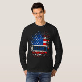 American Flag Vintage Baseball  Patriotic Baseball T-shirt (Voorkant volledig)