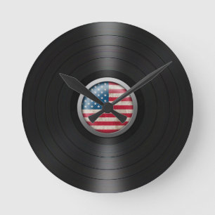 American Flag Vinyl Record Album Graphic Ronde Klok