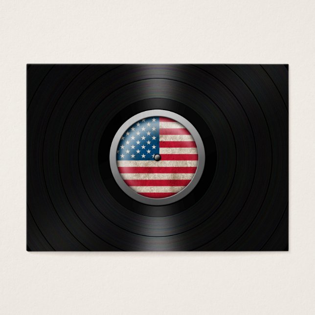 American Flag Vinyl Record Album Graphic Visitekaartjes (Voorkant)