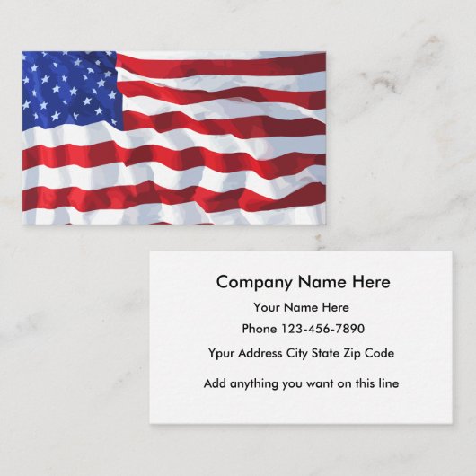 American Flag Visitekaartje Design (Voorkant / Achterkant)