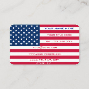 American Flag Visitekaartje USA Gepersonaliseerd